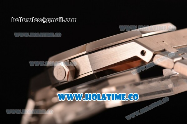 Audemars Piguet Royal Oak 41MM Clone AP Calibre 3120 Automatic Steel Case/Bracelet with Blue Dial - Stick Markers (EF) - Click Image to Close